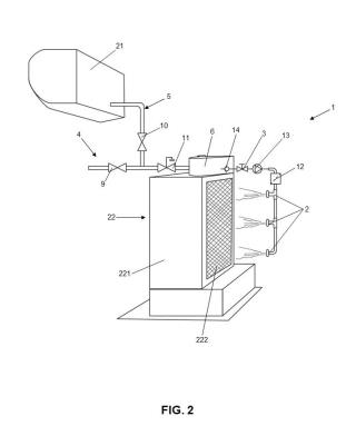 Dispositivo de preenfriamiento evaporativo del aire de entrada a una máquina de aire acondicionado y método de operación de dicho dispositivo